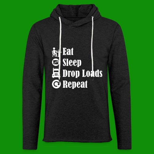 Eat Sleep Drop Loads Repeat - Unisex Lightweight Terry Hoodie