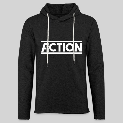 Action Fiction Logo (White) - Unisex Lightweight Terry Hoodie