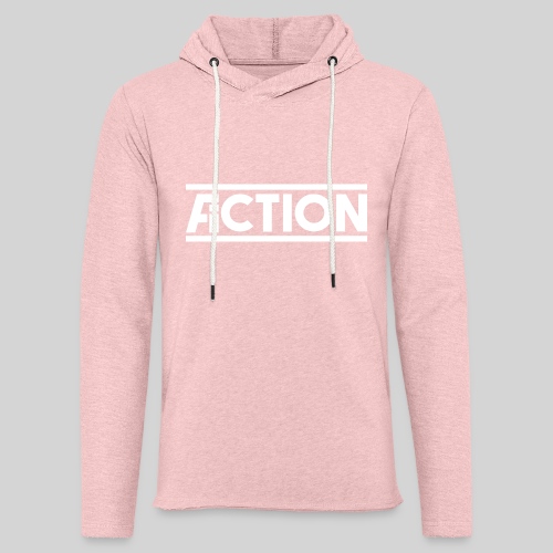 Action Fiction Logo (White) - Unisex Lightweight Terry Hoodie