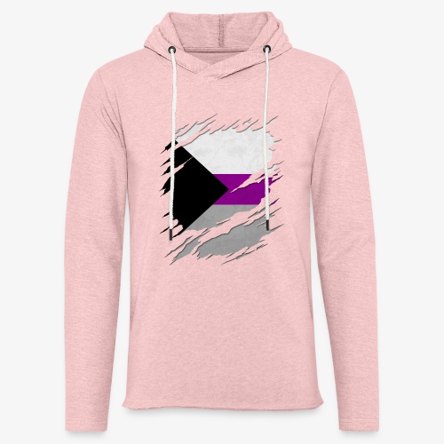 Demisexual Pride Flag Ripped Reveal - Unisex Lightweight Terry Hoodie