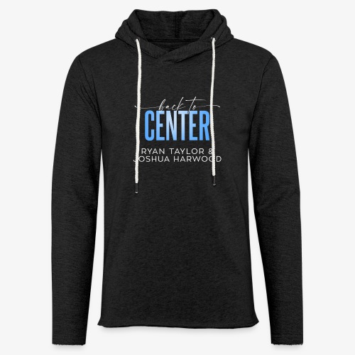 Back to Center Title White - Unisex Lightweight Terry Hoodie