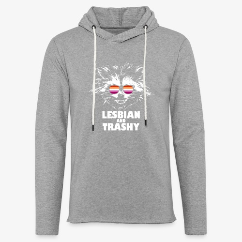 Lesbian and Trashy Raccoon Sunglasses Lesbian - Unisex Lightweight Terry Hoodie