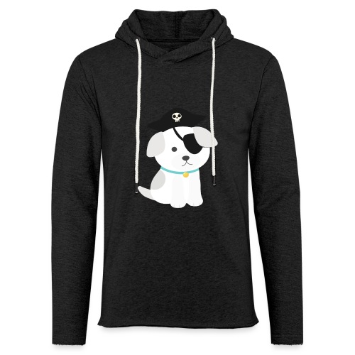 Dog with a pirate eye patch doing Vision Therapy! - Unisex Lightweight Terry Hoodie