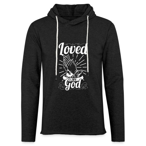 Loved By God - Alt. Design (White Letters) - Unisex Lightweight Terry Hoodie