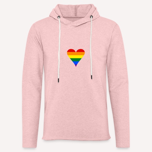 Gay Pride Rainbow Heart Funky - Unisex Lightweight Terry Hoodie