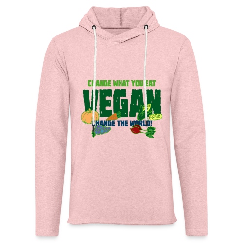 Change what you eat, change the world - Vegan - Unisex Lightweight Terry Hoodie