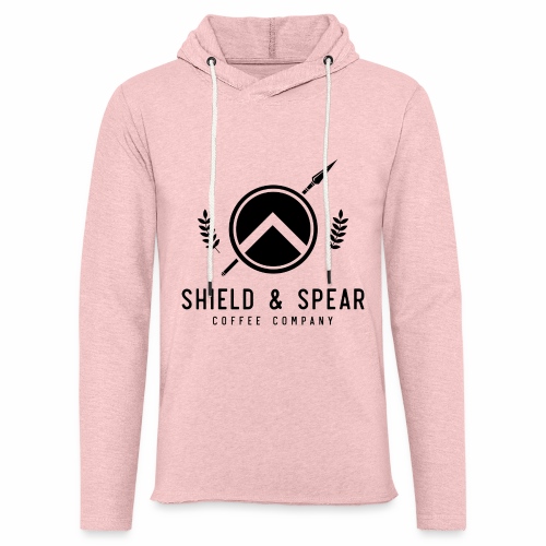 Shield and Spear Black Logo - Unisex Lightweight Terry Hoodie
