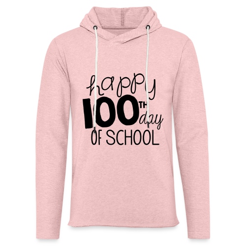 Happy 100th Day of School Chalk Teacher T-Shirt - Unisex Lightweight Terry Hoodie