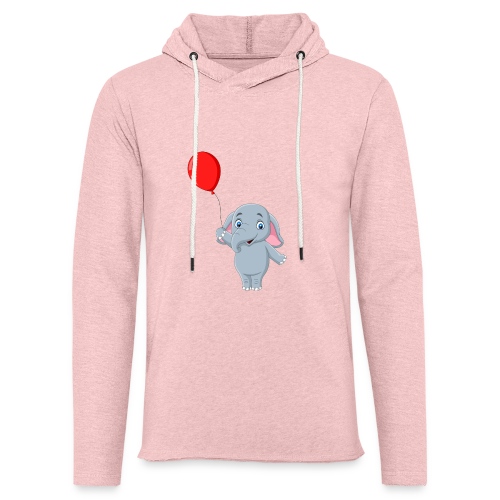 Baby Elephant Holding A Balloon - Unisex Lightweight Terry Hoodie