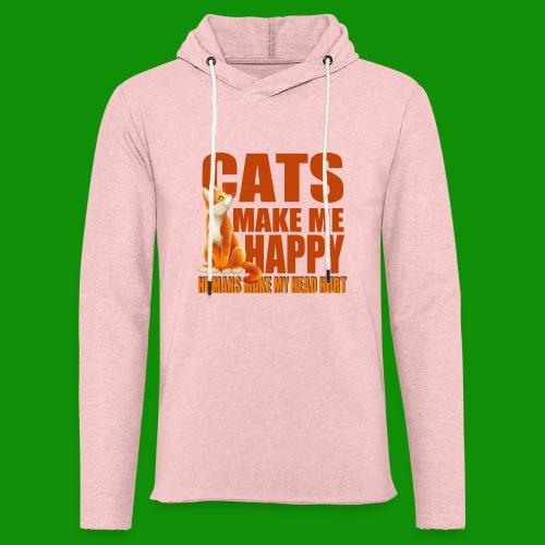 Cats Make Me Happy - Unisex Lightweight Terry Hoodie