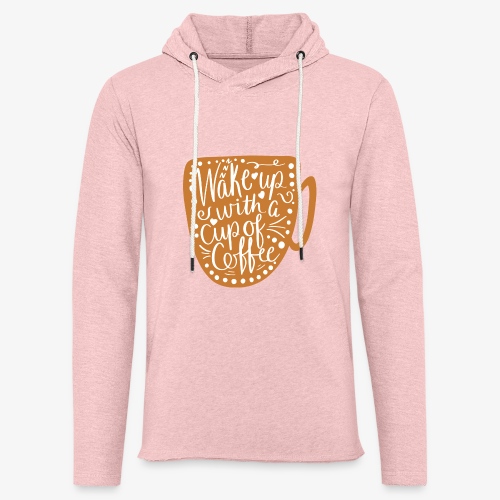 Coffee Cup with White Center - Unisex Lightweight Terry Hoodie