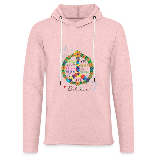 Floral Peace - Unisex Lightweight Terry Hoodie