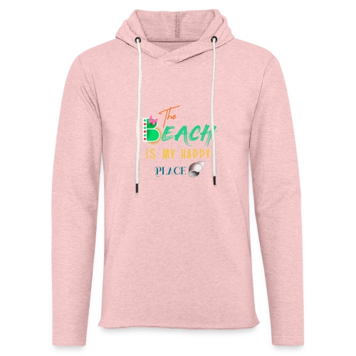 The beach is my happy place - Unisex Lightweight Terry Hoodie
