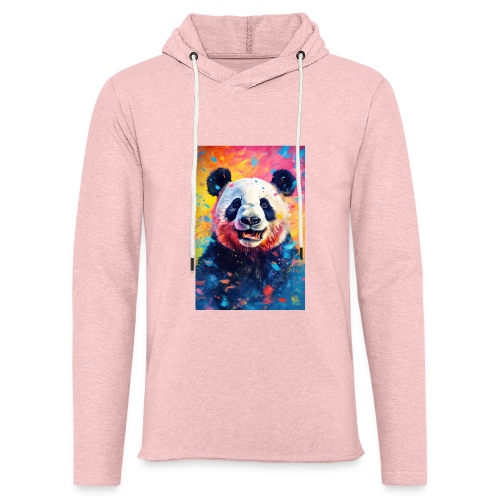 Paint Splatter Panda Bear - Unisex Lightweight Terry Hoodie