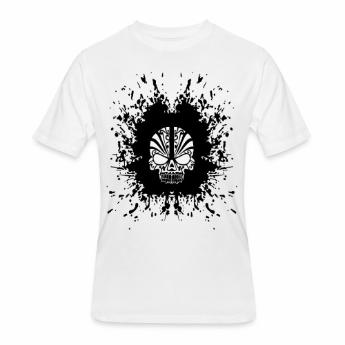 Demon Skull Tribal Tattoo Dot Skull Gift Ideas - Men's 50/50 T-Shirt