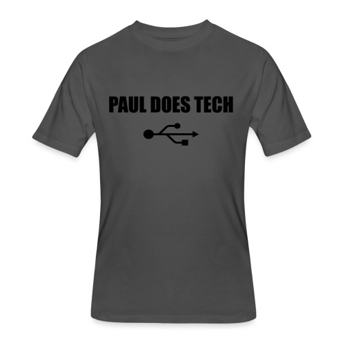 Paul Does Tech Logo Black with USB - Men's 50/50 T-Shirt