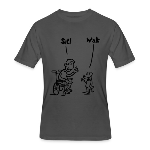 Sit and Walk. Wheelchair humor shirt - Men's 50/50 T-Shirt