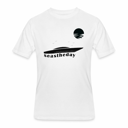 Seas the Day Maritime Speedboat Powerboat Boater. - Men's 50/50 T-Shirt