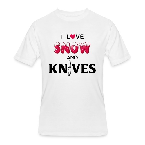 I Love Snow and Knives - Men's 50/50 T-Shirt