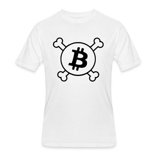 btc pirateflag jolly roger bitcoin pirate flag - Men's 50/50 T-Shirt