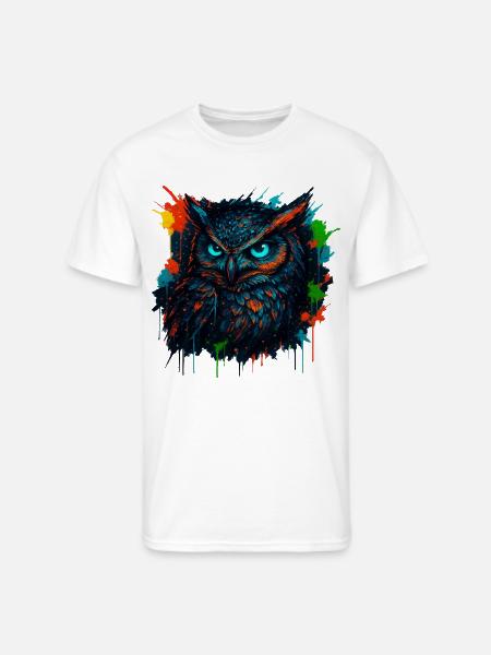 Owl Neon Splash - Men's 50/50 T-Shirt - white