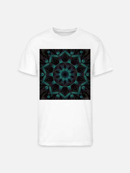 Neon Mandala Fractal Bloom - Men's 50/50 T-Shirt - white