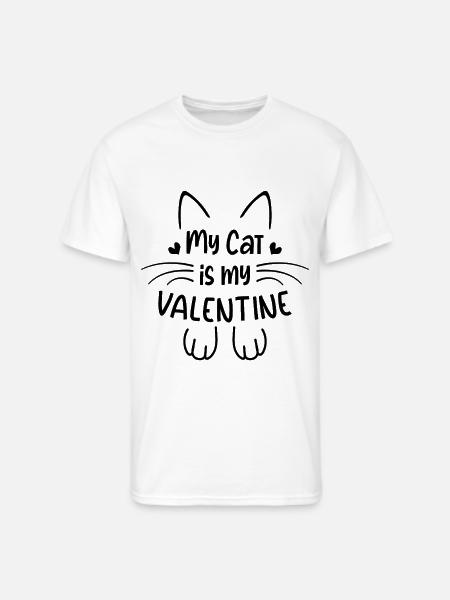 My Cat is My Valentines - Men's 50/50 T-Shirt - white