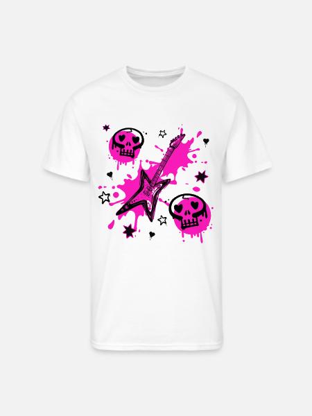 Neon Skull Guitar Splash - Men's 50/50 T-Shirt - white