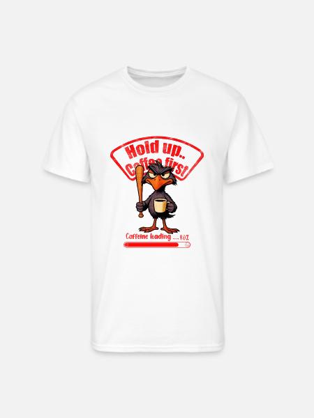 Caffeinated Crow Loading Graphic - Men's 50/50 T-Shirt - white