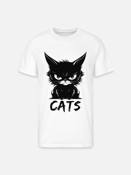 Cats Cute Annoyed Cat Face - Men's 50/50 T-Shirt - white