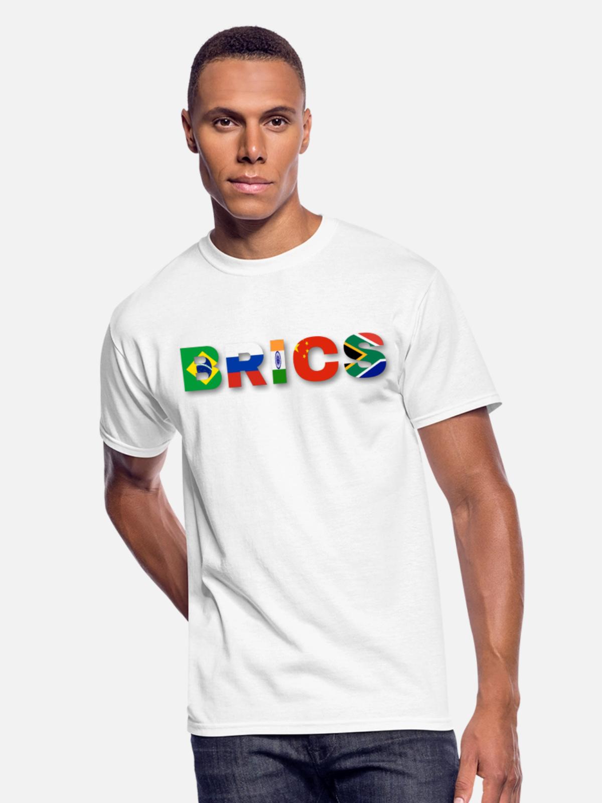 Brics - Men's 50/50 T-Shirt - white - Front - Jackson (183cm)