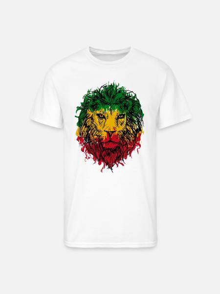 Africa map rasta lion - Men's 50/50 T-Shirt - white