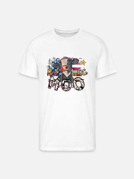 Red White Moo - Men's 50/50 T-Shirt - white