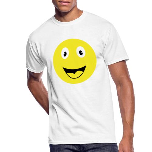 Yellow Happy Face Print - Men's 50/50 T-Shirt