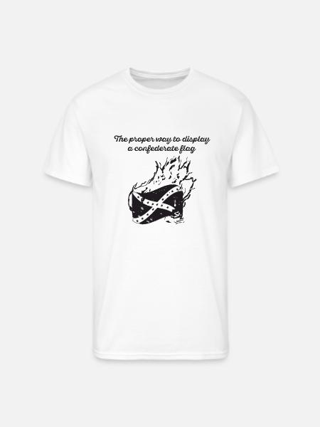 Burn the Confederate Flag - Men's 50/50 T-Shirt - white
