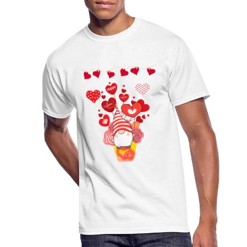 Design wrapped in love hearts, vibrating in love. - Men's 50/50 T-Shirt