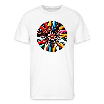 Hands of Unity Floral Anti-Racism Circle Harmony - Men's 50/50 T-Shirt - white - Front - Jackson (183cm)