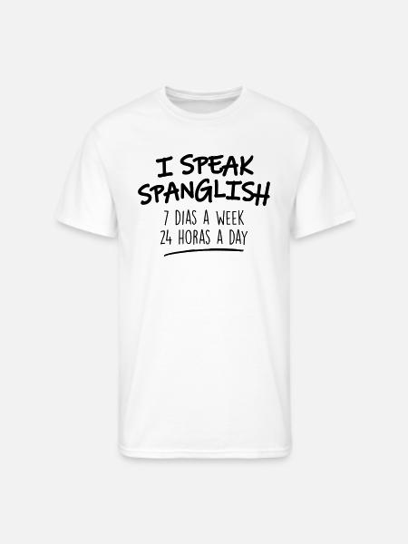 I SPEAK SPANGLISH - Men's 50/50 T-Shirt - white