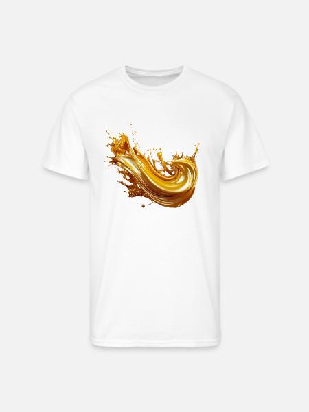 Golden Liquid Splash Art - Men's 50/50 T-Shirt - white