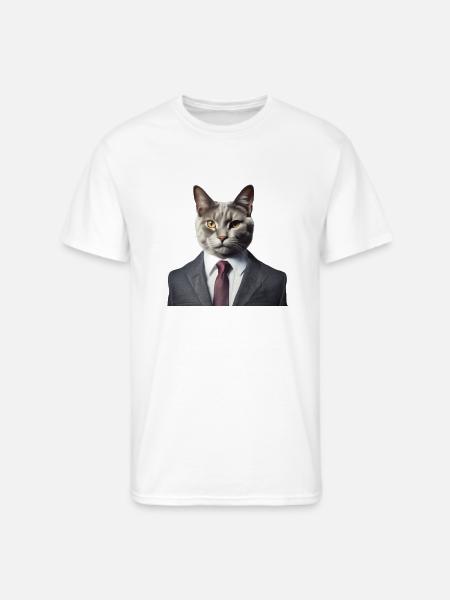 Cat in a suit - Men's 50/50 T-Shirt - white