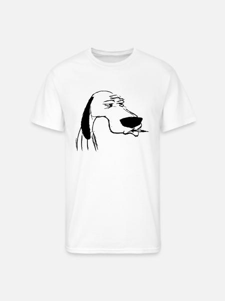 smoking dog - Men's 50/50 T-Shirt - white