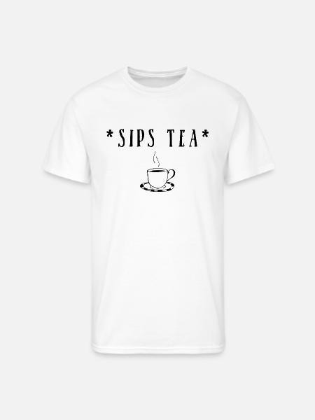 Sips tea - Men's 50/50 T-Shirt - white