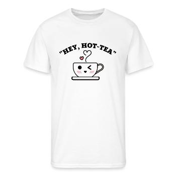 Hey Hot Tea Pun - Men's 50/50 T-Shirt - white - Front - Jackson (183cm)