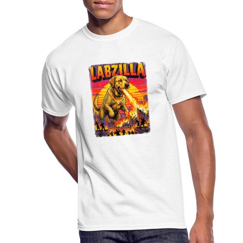 Labzilla Giant Yellow Labrador Monster Tee - Men's 50/50 T-Shirt