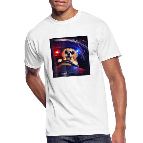 Funny Police Golden Retriever Meme Tee - Men's 50/50 T-Shirt