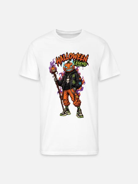 Halloween Legend Pumpkin Head Streetwear - Men's 50/50 T-Shirt - white