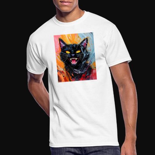 Black Cat Halloween - Men's 50/50 T-Shirt