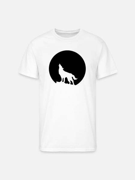 Wolf Howling Moon - Men's 50/50 T-Shirt - white