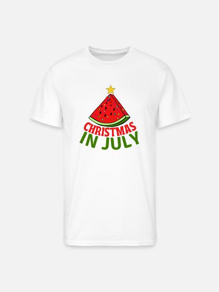CHRISTMAS IN JULY - Men's 50/50 T-Shirt - white