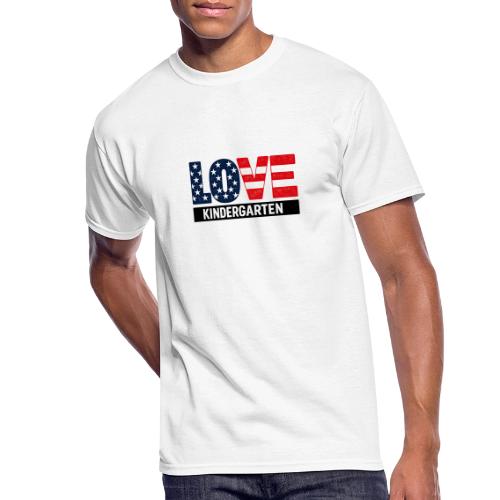 Love Kindergarten Patriotic Graduation - Men's 50/50 T-Shirt